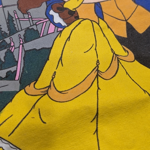 Vintage Beauty & the Beast Disney Graphic Tee 90s Belle Princess - Picture 3 of 6